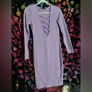 ALLEGRACE Deep V Club Dress